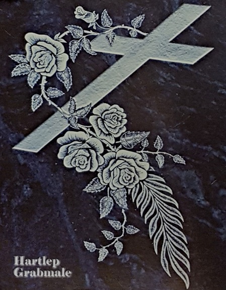 Bild Ornament Kreuz mit Rosen